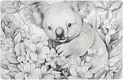 WOIWB Doormat Drawing Koala Print, Welcome Mat 20x32 inches Dirt Resist, Door Mat for Entryway Front Door Bedroom Bathroom