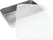iplusmile 1Set Stainless Steel Baking Tray with Lid Versatile Food Storage Container for Kitchen and High Temperature Resistant for Roasting Steaming and Fresh