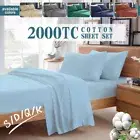 2000TC Egyptian Cotton Bed Flat Fitted Sheet Single/Double/Queen/King AU POST