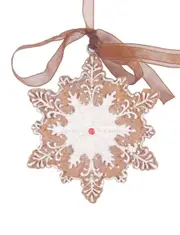 Gingerbread Snowflake Hanging Ornament