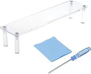 T Tulead Acrylic Riser Clear Display Risers Stand Tabletop Display Risers Rectangular Organizer Shelf 1 Tier for Perfume Jewelry Cupcake