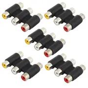 AV Audio Video 3 RCA Female to Female Joiner Coupler Adapter Connector 5pcs