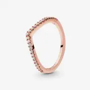 *BRAND NEW* Pandora 14k Rose Gold-Plated Sparkling Wishbone Ring 186316CZ