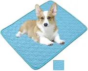 Large Cooling Pet Mat Dog Cat Bed Non-Toxic Puppy Self-Cool Summer Pad (Blue, L)
