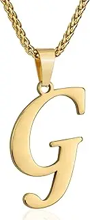 [Suweibuke] Initial Necklace for Men Women Boys Girls, 18K Gold Plated 26 Letters Pendant Necklace, Personalized Jewelry Gifts