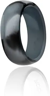 TOKIDNY Unisex Silicone Sports Rings Flexible Camo Grey Black Dark Grey Silver for and Active