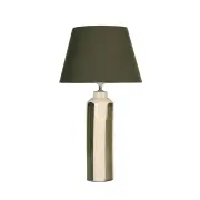 Jayde Round Ceramic Base Fabric Shade Desk Table Light Lamp Green