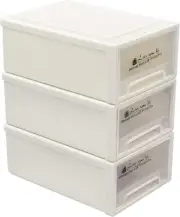 Small Stacking Drawer, Plastic Stacking Storage Drawer Unit, 3-Pack