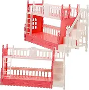 2 Sets Miniature Bunk Bed Model Doll House Furniture Props for Boys and Girls Decor Safe Mini House Bed Accessory Random Color