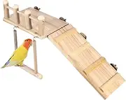 Bird Playground | Parrot Swing Perch | Lovebird Cage Ladder Swing Toys for Macaw Cockatiel, Wood Parakeet Play Training Perch