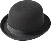 [KorhLeoh] Women 1920s Vintage Wool Cloche Hat Winter Bucket Hat Bowler Hat Upturn Brim Church Hat Dress Felt Fedoras