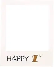 AIMALL 68x48cm Paper Photo Booth Frame Prop for 1st 18th 21st 30th 40th 50th 60th Birthday or Wedding Party Decoration, White Cardboard Picture Frame for Selfies and Photos