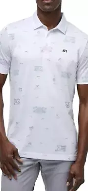 NWT Travis Mathew Tiki Mapes Print Perfect Polo Shirt Mens Large