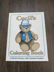 Cummins Diesel Engine Co. 1984 Promotional Ad Cecil’s Coloring Book, Bear Mascot