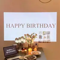 在飛比找蝦皮購物優惠-（現貨秒出）Happy birthday迷你投影燈+送電池/