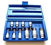 10pc 3/8"&1/2" DR. HEX ALLEN SOCKET SET METRIC 3-17 MM