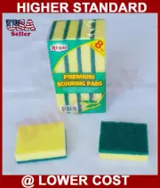 288 Premium Scouring Pad Two Texture Kitchen Cleaning Janitorial Supplies Sponge