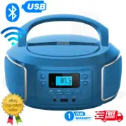 Laser Bluetooth CD MP3 Boombox with FM Radio, USB, AUX, Portable, BLUE FREE SHIP