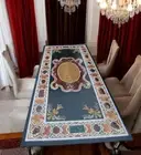 72"x36" Black Marble Inlay Dining Table Handmade Kitchen Slab Console Furniture