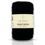 Sensy Premium 2mm - 160 Yards 100% Recycled Cotton Macrame Cord 1 Skein Black