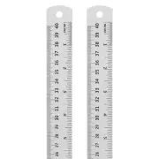 2Pack Steel Ruler 40cm 16 Inch Aluminum with Conversion Table