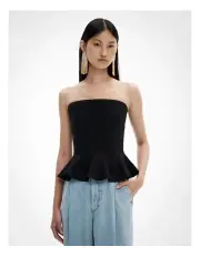 [Witchery] Peplum Knit Top in Black