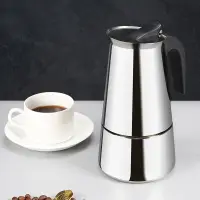 在飛比找松果購物優惠-不鏽鋼手衝咖啡壺摩卡壺套裝 意式濃縮萃取壺煮咖啡機器具 (8