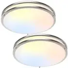 16in 50W LED Flush Mount Ceiling Lights 5600lm 16 inch Brushed Nickle-5CCT-2