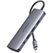 UGREEN 80133 USB-C To 3 USB 3.0 A+HDMI+VGA+RJ45 Gigabit+SD/TF+AUX3.5mm+PD
