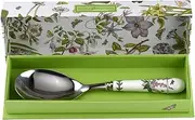 Portmeirion Botanic Garden 10" Serving Spoon | Foxglove Motif | Fine Porcelain and Stainless Steel | Chip Resistant Glaze | Ideal for Soup, Desserts, Rice, Ice Cream