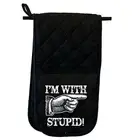 Im With Stupid - Novelty Double Mitt Oven Gloves Double Kitchen Chef BBQ Mitts