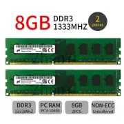 16GB 2x 8GB 4GB 1333Mhz DDR3 PC3-10600 DIMM CL9 Desktop Memory RAM Micron LOT BT