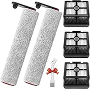 Roller Brush + Filter Replacement Parts For Dreame H12 Pro/ H12 Dual Wet And Dry Vacuum Cleaner, Accessory Set 2 Brush Roll + 3 Filters + 1 Cleaning Brush