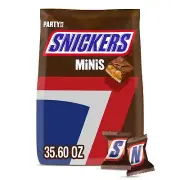 Snickers Minis Size Chocolate Candy Bar Bulk Assortment - 35.6 oz Bag