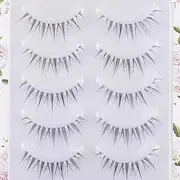 Poemtian 5 Pairs False Eyelashes Manga Lashes Japanese Style Little Devil Cartoon Anime Wispy Fluffy Eyelashes Cosplay Lashes Reusable Eye Makeup
