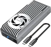 ineo M.2 NVMe 20G USB 3.2 Gen 2x2 Type-C to NVMe PCIe M-Key SSD Enclosure with Built-in Cooling Fan [C2598-NVMe, 20Gbps]