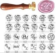 Vintage Custom Made 128 Styles Personalized Your Design Double Letters Name Date Logo Picture Wedding Invitation Wax Seal Sealing Stamp Rosewood Handle Set