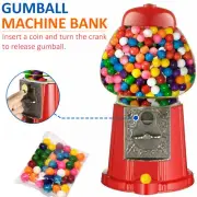 Mini Gumball Dispenser Machine Toy With Bubble Gum Party Bag Coin Operated - Red