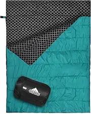 Cotton Flannelette Double Sleeping Bag for Camping, Hiking or Hiking. Queen Size 2 Person Waterproof Sleeping Bag for Adults or Teenagers. Truck, Tent or Sleeping Bag, Lightweight