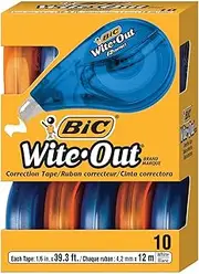 BIC CORPORATION Wite-Out Ez Correct Correction Tape, Non-Refillable, 1/6 X 472"", 10/box