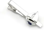 [SPOWDS] Tie clip， Tie clip Sailboat Tie Clips Quality Brass Material Novel Blue Color Sailing Ship Tie Bar for Men tie clips
