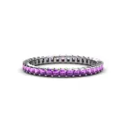 TriJewels Princess Cut Amethyst Womens Eternity Ring 1 3/4 ctw 14K Gold JP:33535