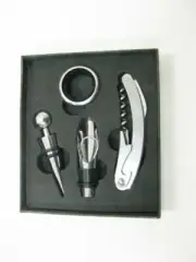 Corkscrew wine Bottle Opener(4pcs set,Opener,Anti drop collar,Stoperx2)