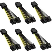 Lot (6) Sruixin PCLe 6 pin to Dual PCle 8(6+2) Pin Graphics Card Power Adapter-