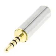 Household Audio Speaker 4 Pole Connector 3.5mm Female to 2.5mm Male Silver Tone