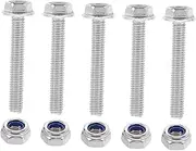 ELAYARD 1set Stainless Steel Hexagon Flange Bolts and Nuts with Anti-Slip Design for Home Repairs and DIY Projects Fully Threaded Screws and Fasteners for Various Installations