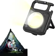 LED Small Flashlight - Work Light Portable Pocket Flashlight - Flashlight with Fancy Keychain with Folding Bracket Magnet and Bottle Opener, Used for Work Fishing Walking