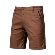 Men's Cargo Pants Buttons Pocket Solid Color Breathable Outdoor Short Outdoor Party Business Simple Classic Style Black White Micro-elastic