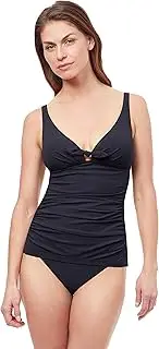 Profile by Gottex Women's Standard Dandy Bow Tie V-Neck Tankini