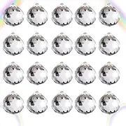 Pack of 20 Suncatchers Crystal, 20 mm Prism Crystal Ball Decoration, Crystals for Hanging, Suncatcher Crystal Transparent for Window Decoration, Garden, Craft, Wedding Home, Crystal Decorative